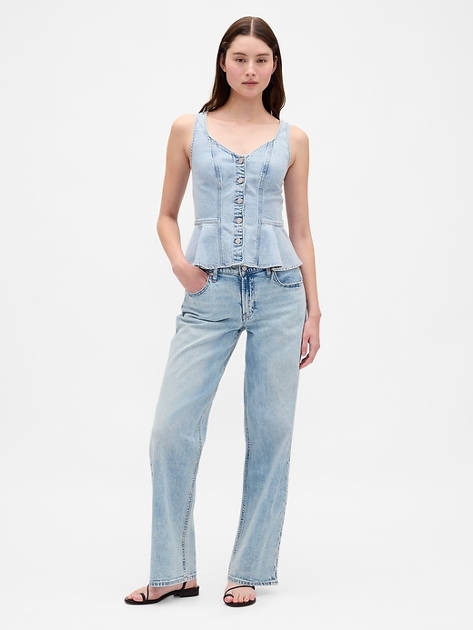 Image number 2 showing, Denim Peplum Tank Top