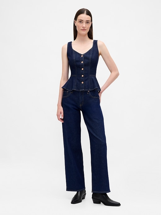 Image number 2 showing, Denim Peplum Tank Top