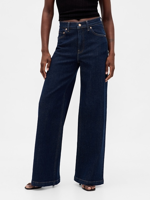 Image number 2 showing, High Rise Stride Wide-Leg Jeans