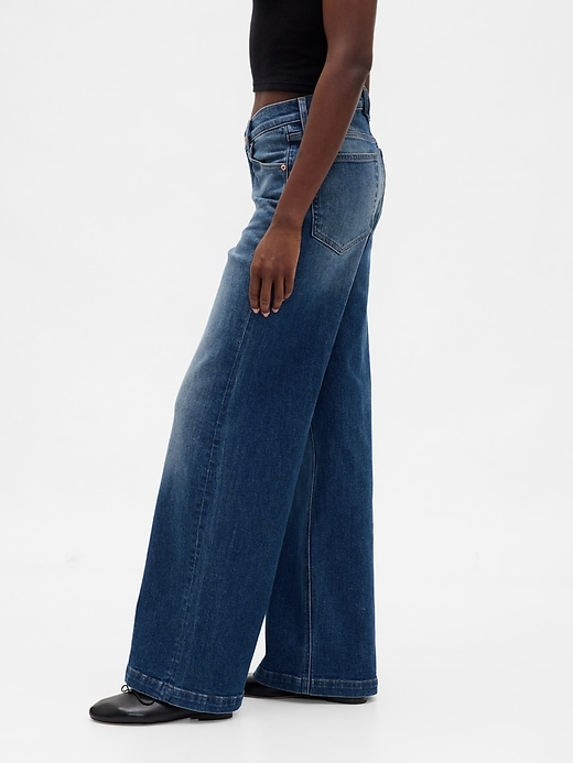 Image number 3 showing, High Rise Stride V-Waist Wide-Leg Jeans