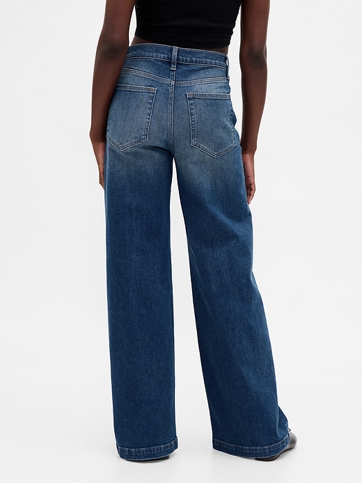 Image number 4 showing, High Rise Stride V-Waist Wide-Leg Jeans