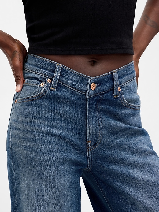 Image number 8 showing, High Rise Stride V-Waist Wide-Leg Jeans