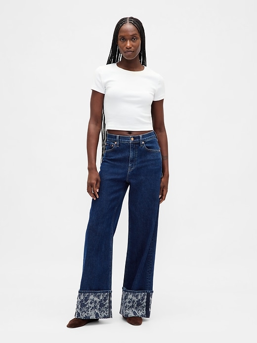 Image number 1 showing, High Rise Stride Wide-Leg Jeans