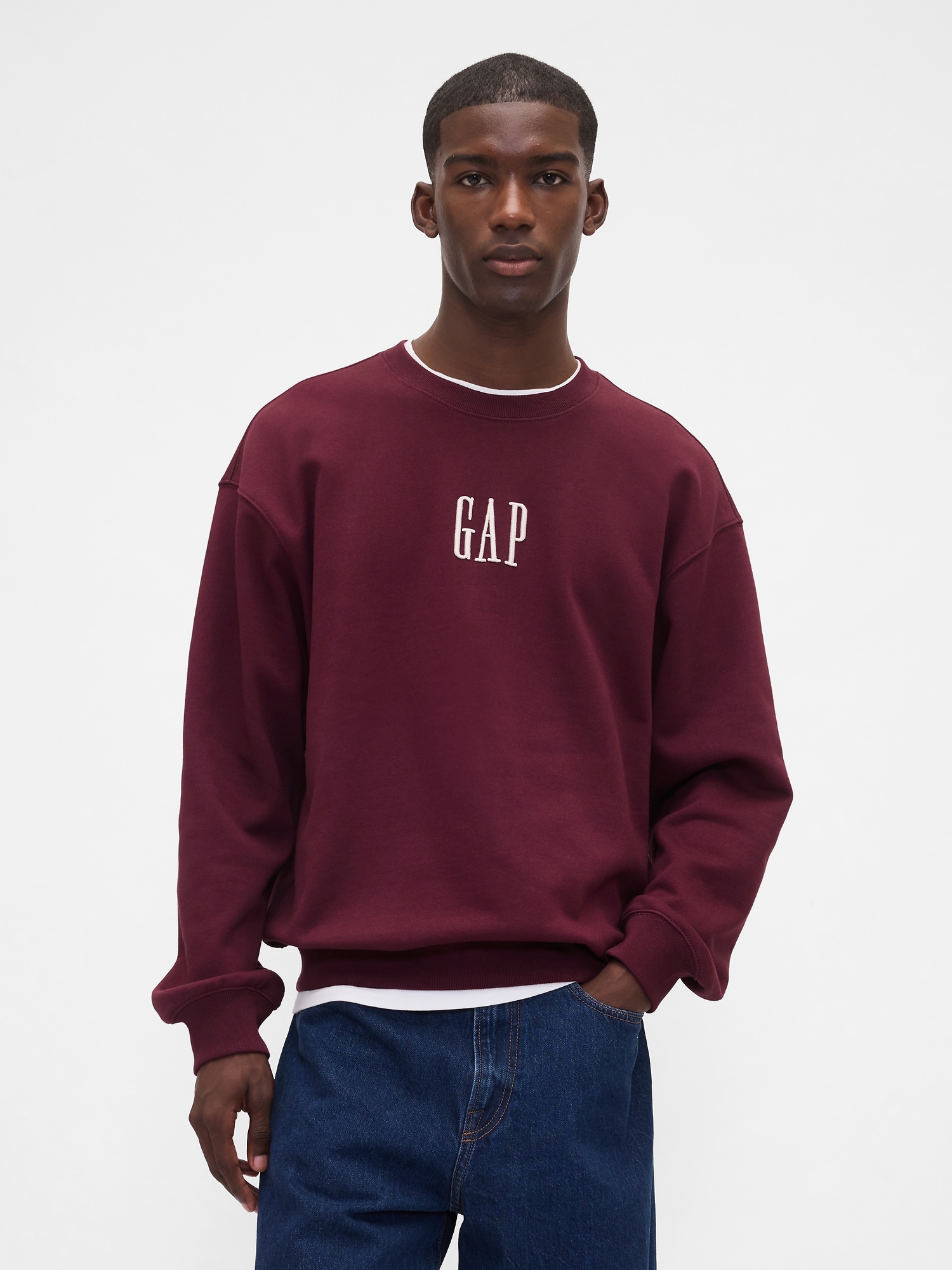 Heavyweight Oversized Logo Sweatshirt - Tuscan Red