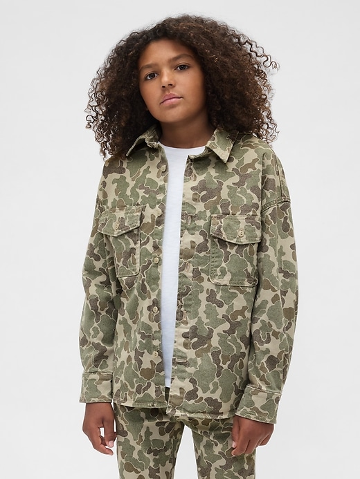 Image number 1 showing, Kids Relaxed Camo Denim Shirt