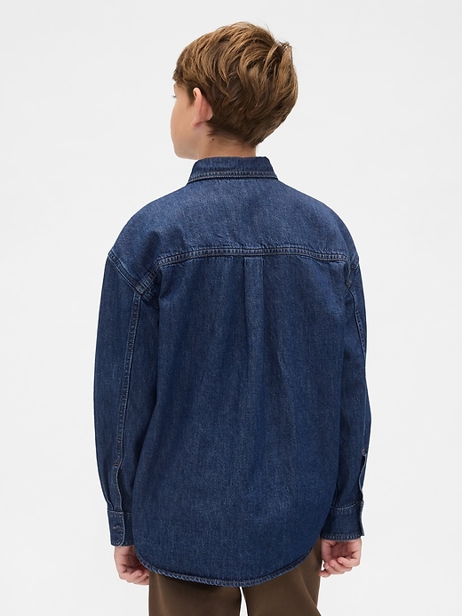 Image number 3 showing, Kids Denim Oversized Shirt