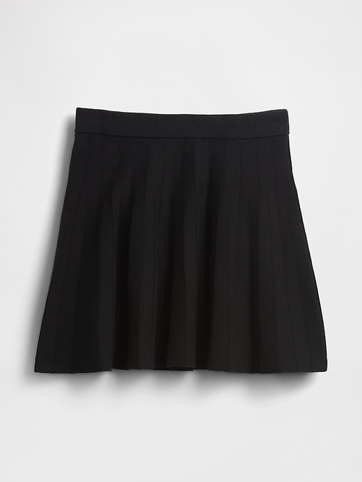 Pleated Mini Sweater Skirt