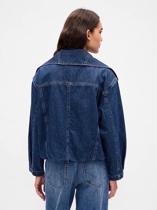 Image number 3 showing, Denim Oversized Cocoon Jacket