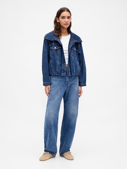 Image number 2 showing, Denim Oversized Cocoon Jacket