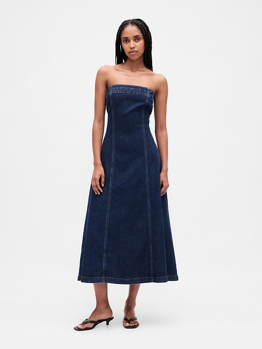 Image number 1 showing, Denim Midi Dress
