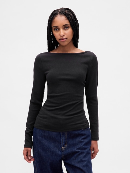 Image number 1 showing, Modern Boatneck T-Shirt