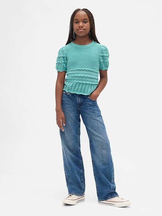 Image number 4 showing, Kids Scalloped Mixed-Stitch Sweater