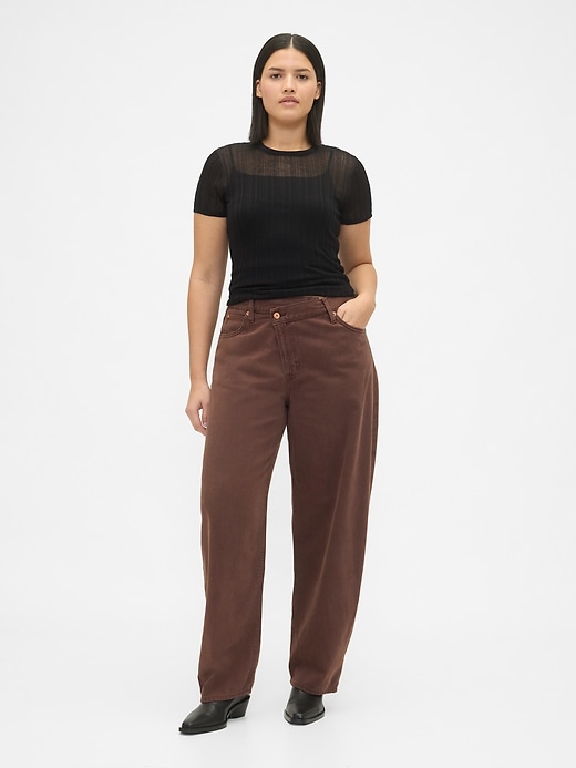 Image number 5 showing, High Rise UltraSoft Crossover Barrel Jeans