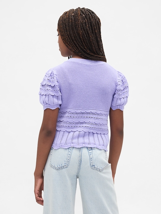 L'image numéro 3 présente Chandail festonné à mailles variées pour Enfant