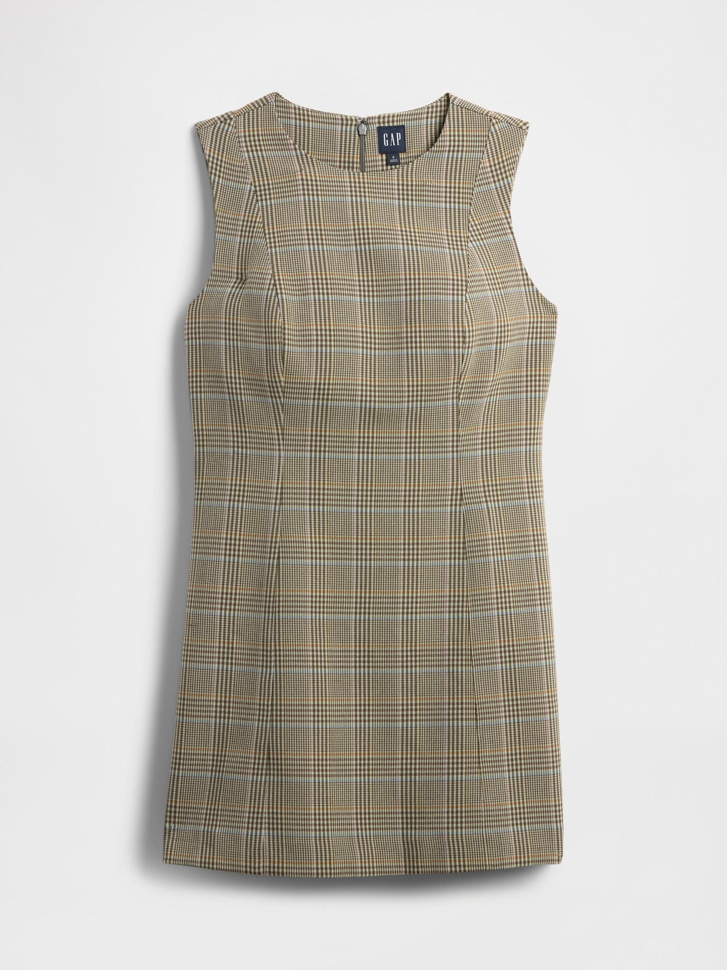 High-Neck Mini Shift Dress