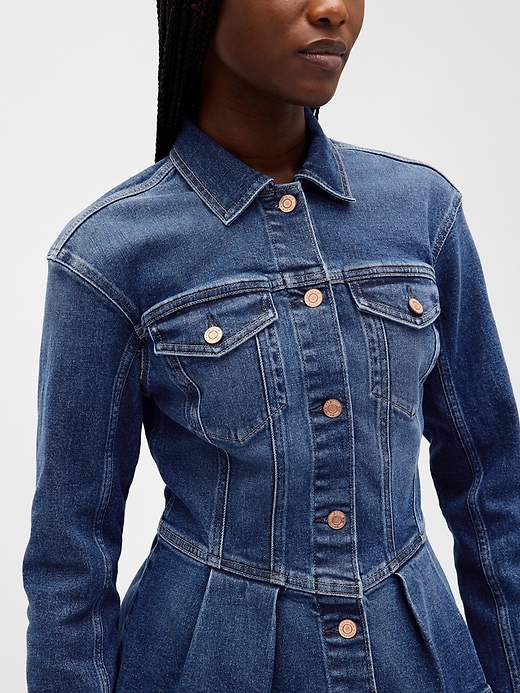 Image number 2 showing, Denim Peplum Jacket