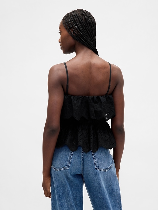 Image number 3 showing, Poplin Eyelet Ruffle Top