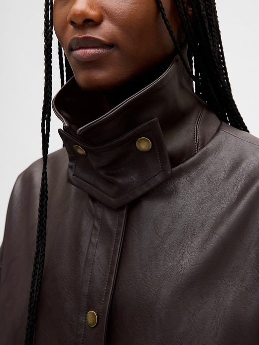 Image number 4 showing, Vegan Leather Swing Jacket