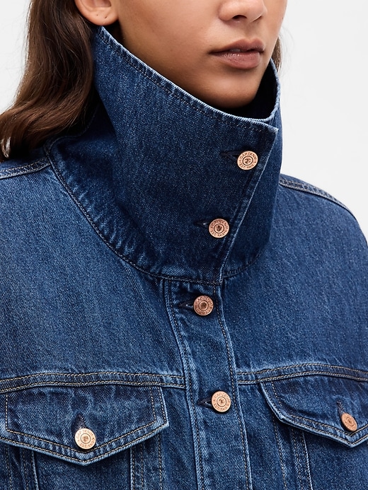 Image number 4 showing, Denim Oversized Cocoon Jacket