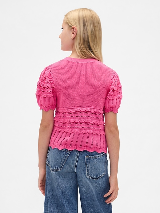 L'image numéro 3 présente Chandail festonné à mailles variées pour Enfant