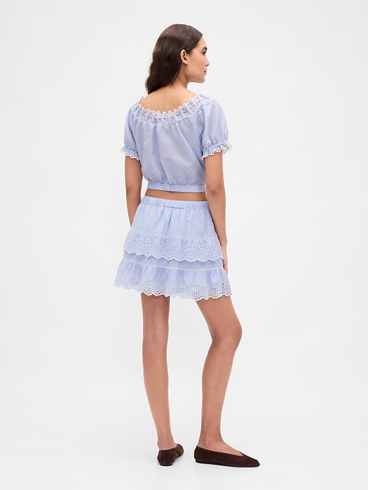 Image number 2 showing, Eyelet Ruffle Mini Skort