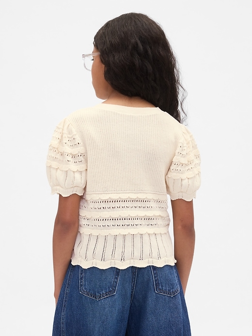 L'image numéro 3 présente Chandail festonné à mailles variées pour Enfant