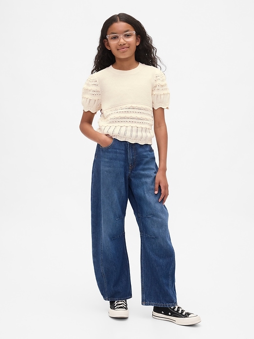 L'image numéro 4 présente Chandail festonné à mailles variées pour Enfant