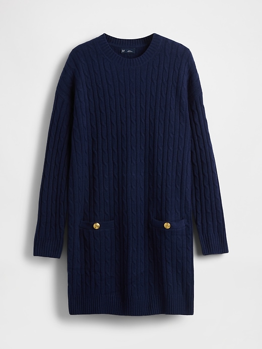 Image number 6 showing, CashSoft Cable-Knit Mini Sweater Dress