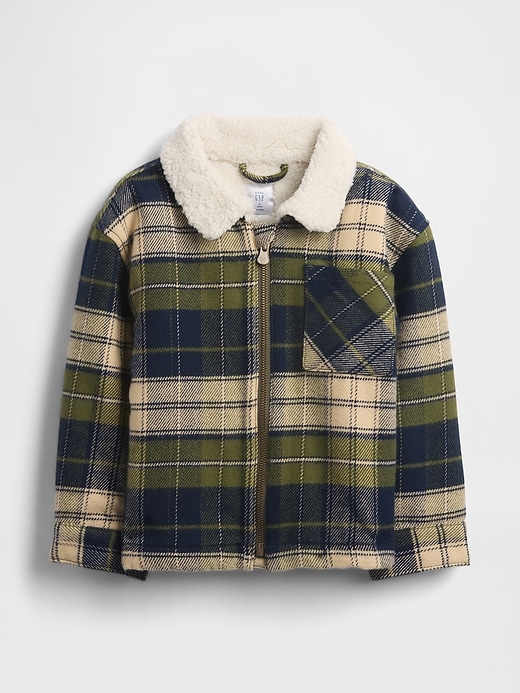 Image number 1 showing, Baby & Toddler Sherpa-Lined Flannel Shirt Jacket