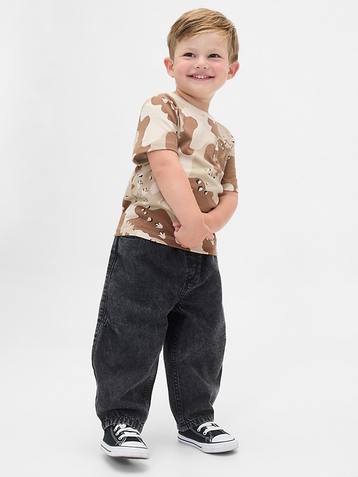 Image number 1 showing, Baby & Toddler Pull-On Barrel Jeans