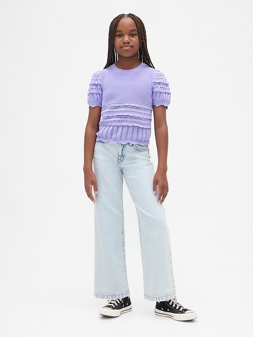 L'image numéro 4 présente Chandail festonné à mailles variées pour Enfant