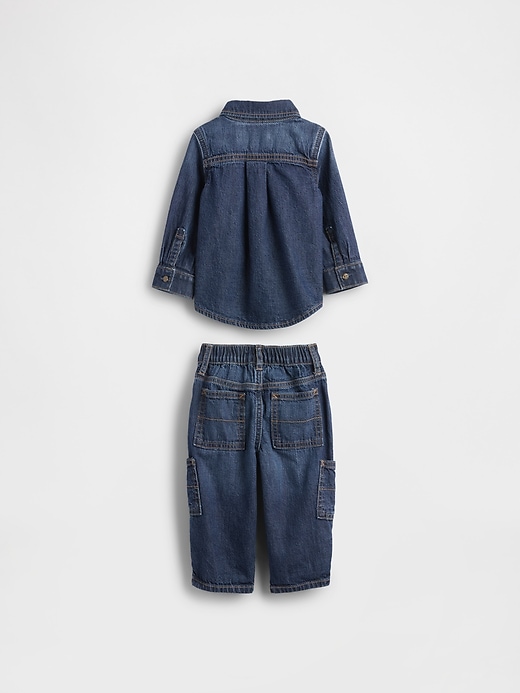 Image number 2 showing, Baby Denim Outfit Set