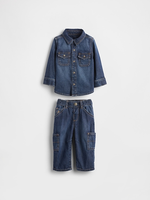 Image number 1 showing, Baby Denim Outfit Set