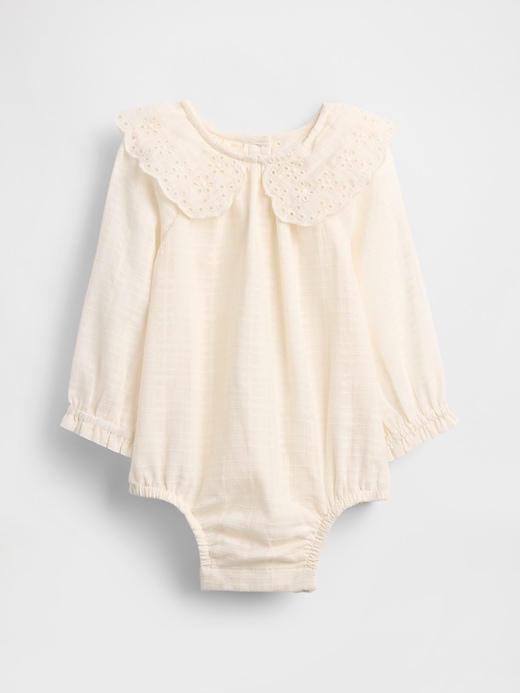 Image number 1 showing, Baby Eyelet Collar Bubble Bodysuit