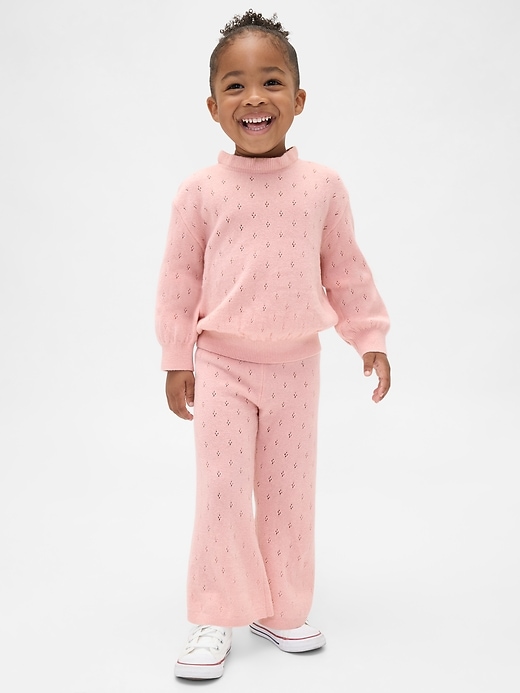 Image number 1 showing, Baby & Toddler CashSoft Pointelle Flare Pants