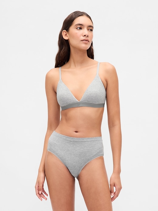 L'image numéro 1 présente Culotte bikini en coton biologique extensible