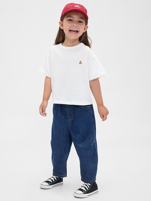 Image number 2 showing, Baby & Toddler Pull-On Barrel Jeans