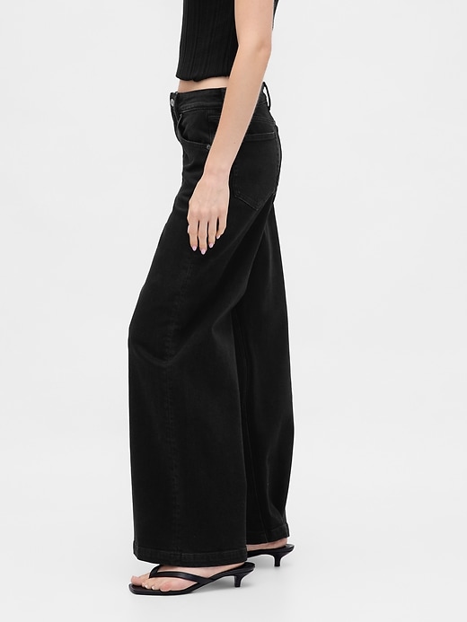 Image number 3 showing, Extra High Rise Stride Wide-Leg Jeans