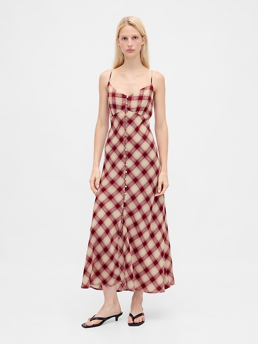 Image number 1 showing, Button-Front Cami Maxi Dress