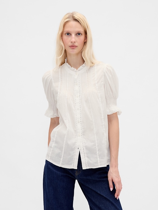 Image number 1 showing, Ruffle Pintuck Shirt