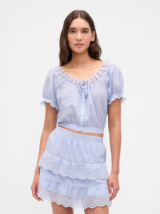 Image number 5 showing, Eyelet Crop Top