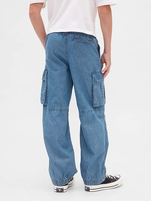 Image number 4 showing, Kids Denim Baggy Cargo Joggers
