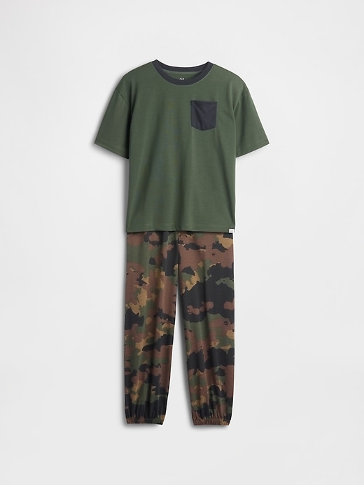 Image number 1 showing, Kids Camo Recycled PJ Jogger Set