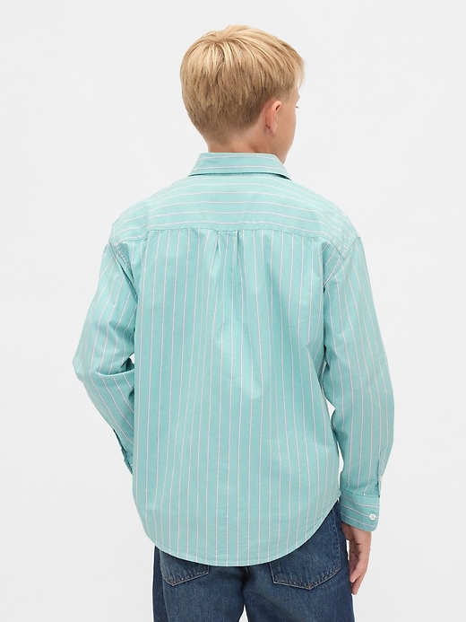 Image number 3 showing, Kids Organic Cotton Poplin Relaxed Shirt
