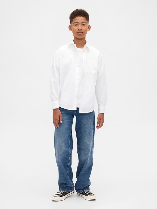 Image number 4 showing, Kids Organic Cotton Poplin Relaxed Shirt