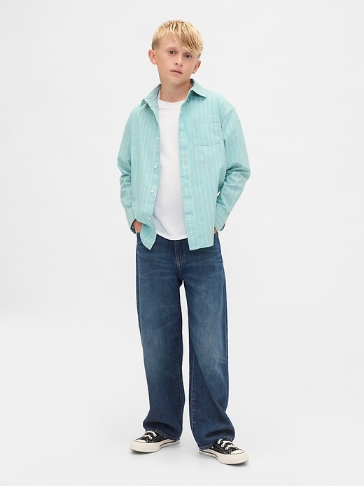 Image number 4 showing, Kids Organic Cotton Poplin Relaxed Shirt