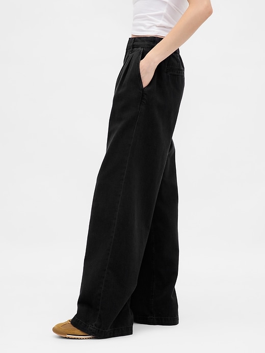 Image number 3 showing, 365 High Rise UltraSoft Pleated Denim Trousers