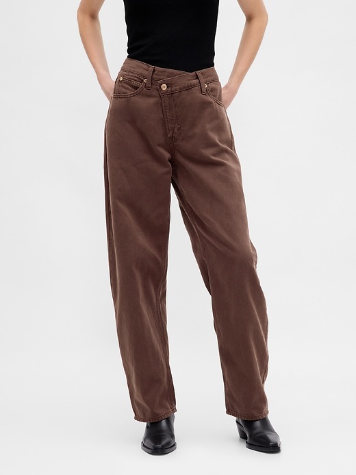 Image number 2 showing, High Rise UltraSoft Crossover Barrel Jeans