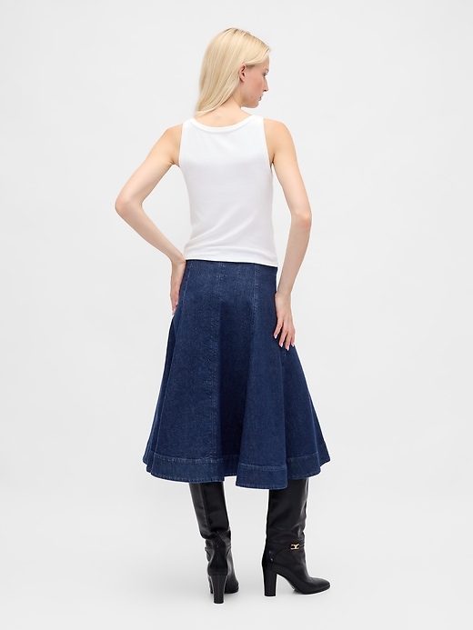 Image number 2 showing, Denim Tulip Midi Skirt