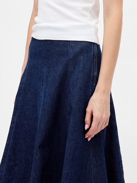 Image number 4 showing, Denim Tulip Midi Skirt